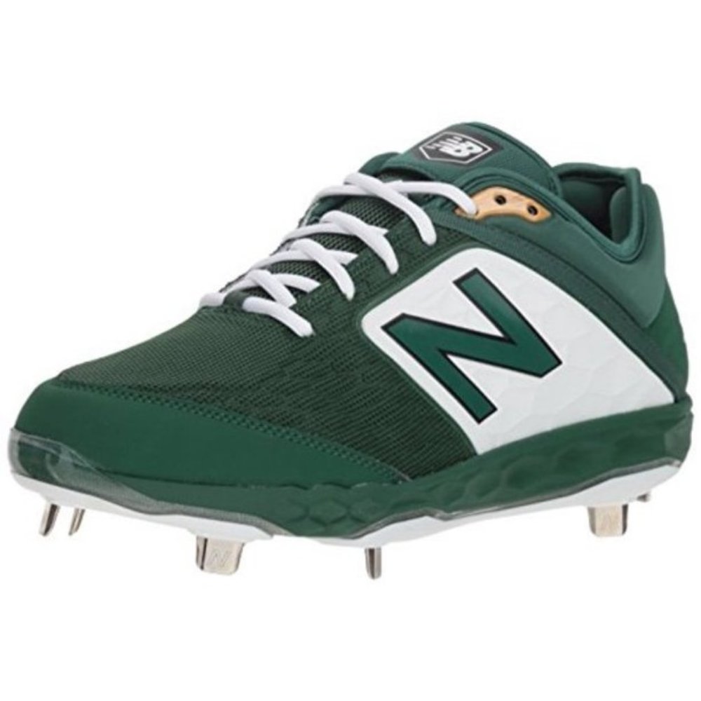 NWT‎ NEW BALANCE 3000 V4 GREEN & WHITE METAL BASEBALL CLEATS/SHOES 17 D (WIDE)